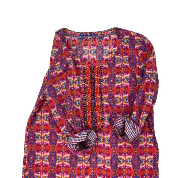 Robert Graham Womens Meli Printed Woven Tunic Top S Coverup - Picture 7 of 13